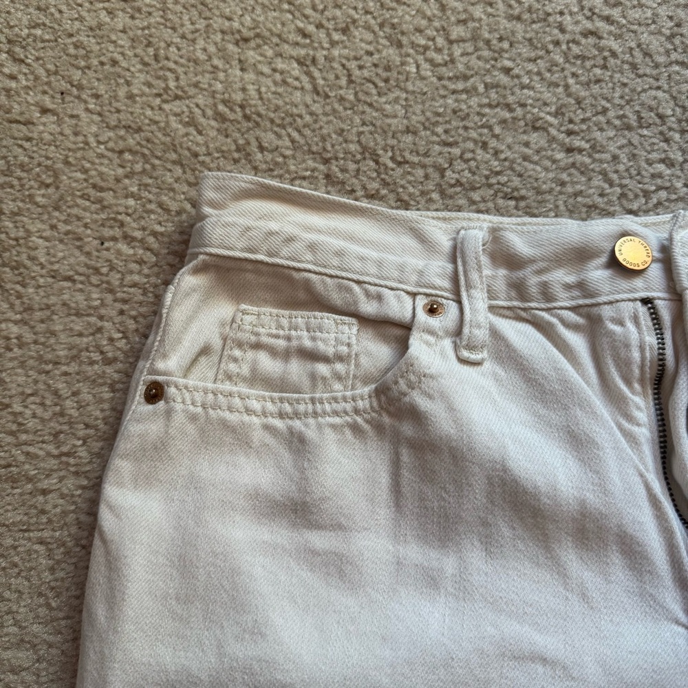 Women's Cream Y2K Baggy Wide Leg Relaxed Jeans Size 8/29R - Picture 3 of 11
